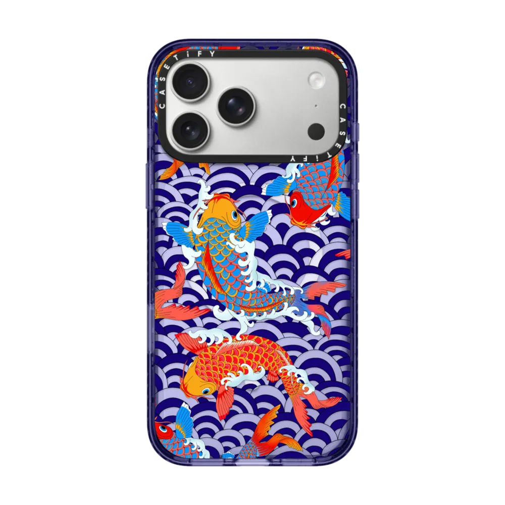 Impact iPhone 17 Pro Max Case MagSafe Compatible - koi fish Japanese tattoo style transparent pattern