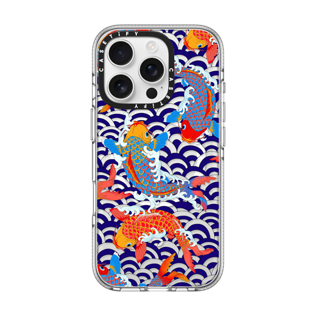 Marta Olga Klara x CASETiFY iPhone 16 Pro ケース クリア クリア ケース MagSafe対応 koi fish Japanese tattoo style transparent pattern