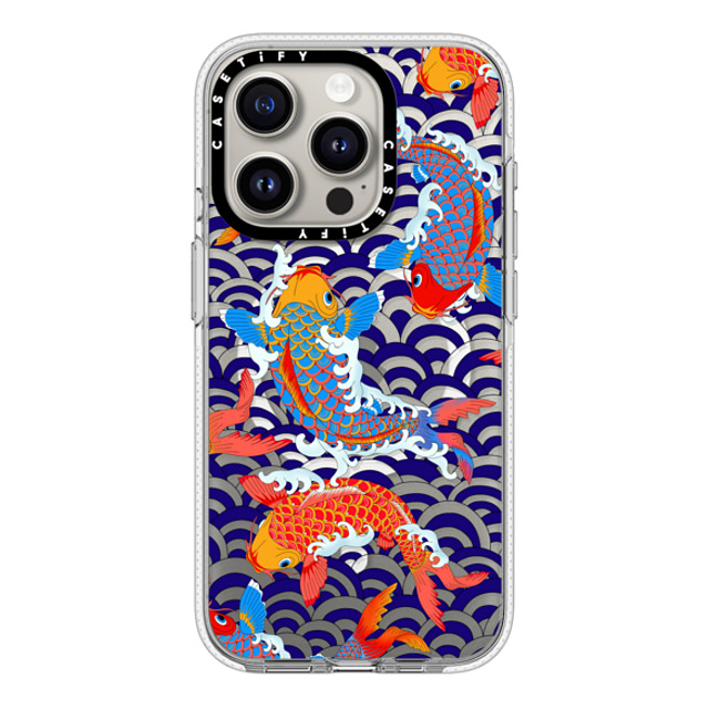 Marta Olga Klara x CASETiFY iPhone 15 Pro ケース クリア クリア ケース MagSafe対応 koi fish Japanese tattoo style transparent pattern