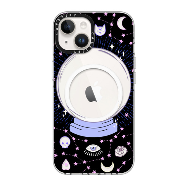 Marta Olga Klara x CASETiFY iPhone 14 Case Clear Clear Case MagSafe Compatible Crystal ball on black background / mystical, magical, dreamy pattern Marta Olga Klara x CASETiFY iPhone 14 Case Clear Clear Case MagSafe Compatible Crystal ball on black background / mystical, magical, dreamy pattern
