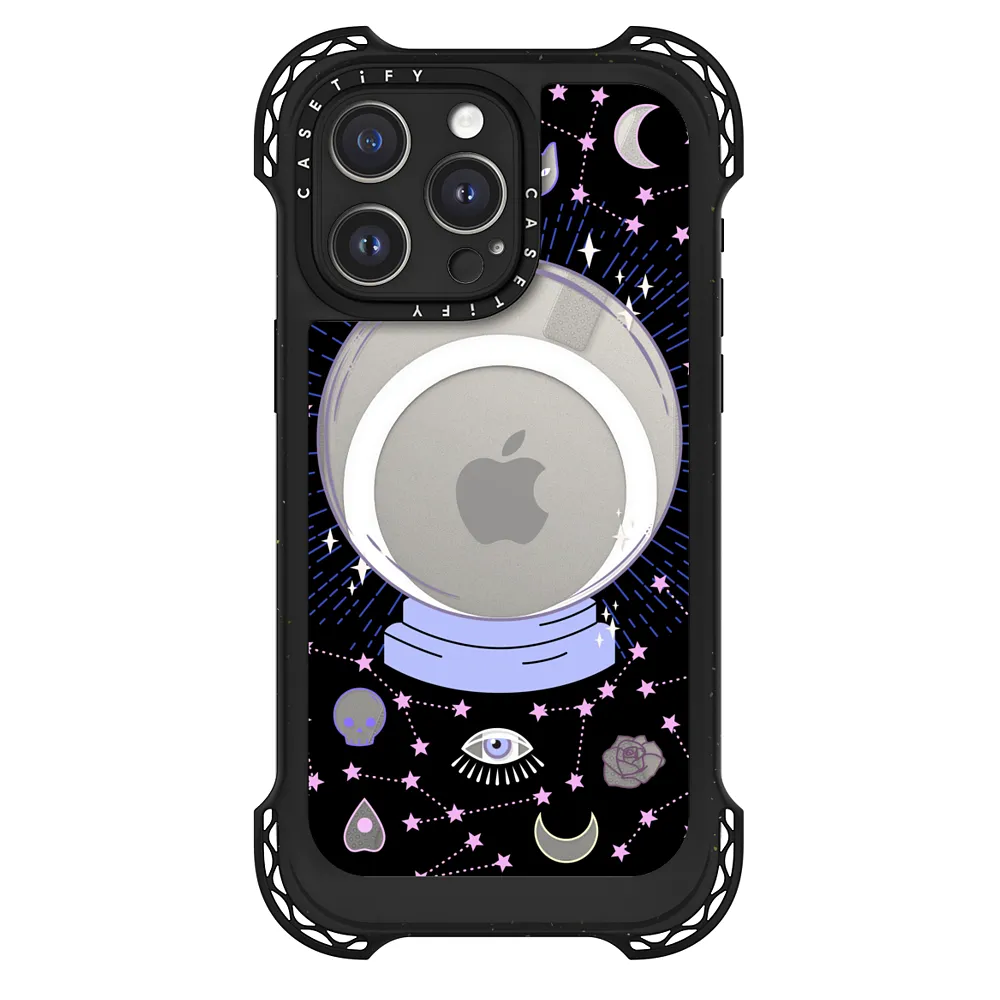 Ultra Bounce iPhone 15 Pro Max Case MagSafe Compatible - Crystal ball on  black background / mystical, magical, dreamy pattern