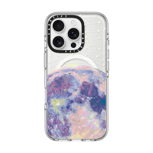 Marta Olga Klara x CASETiFY iPhone 16 Pro ケース Star クリア クリア ケース MagSafe対応 Blue moon and stars constellations / galaxy pattern clear background Father's Day Marta Olga Klara x CASETiFY iPhone 16 Pro ケース Star クリア クリア ケース MagSafe対応 Blue moon and stars constellations / galaxy pattern clear background Father's Day