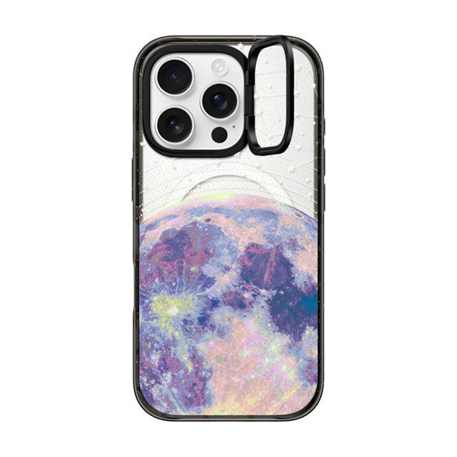 Marta Olga Klara x CASETiFY iPhone 16 Pro ケース Star ブラック インパクトリングスタンドケース MagSafe対応 Blue moon and stars constellations / galaxy pattern clear background Father's Day Marta Olga Klara x CASETiFY iPhone 16 Pro ケース Star ブラック インパクトリングスタンドケース MagSafe対応 Blue moon and stars constellations / galaxy pattern clear background Father's Day