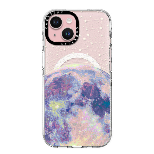 Marta Olga Klara x CASETiFY iPhone 15 ケース Star クリア クリア ケース MagSafe対応 Blue moon and stars constellations / galaxy pattern clear background Father's Day Marta Olga Klara x CASETiFY iPhone 15 ケース Star クリア クリア ケース MagSafe対応 Blue moon and stars constellations / galaxy pattern clear background Father's Day