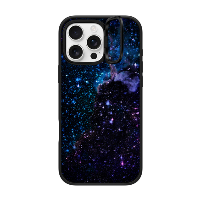 Marta Olga Klara x CASETiFY iPhone 16 Pro Max ケース マットブラック インパクトリングスタンドケース MagSafe対応 Space / Night sky