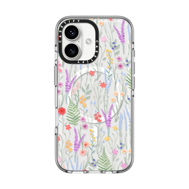 Marta Olga Klara x CASETiFY iPhone 16 ケース Floral クリア クリア ケース MagSafe対応 the meadow / floral watercolor illustration pattern on clear background Mother's Day Marta Olga Klara x CASETiFY iPhone 16 ケース Floral クリア クリア ケース MagSafe対応 the meadow / floral watercolor illustration pattern on clear background Mother's Day