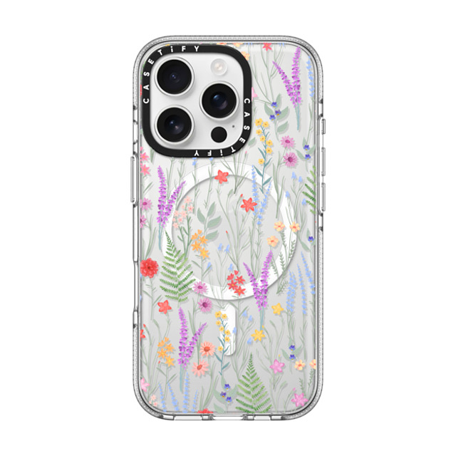 Marta Olga Klara x CASETiFY iPhone 16 Pro ケース Floral クリア クリア ケース MagSafe対応 the meadow / floral watercolor illustration pattern on clear background Mother's Day Marta Olga Klara x CASETiFY iPhone 16 Pro ケース Floral クリア クリア ケース MagSafe対応 the meadow / floral watercolor illustration pattern on clear background Mother's Day