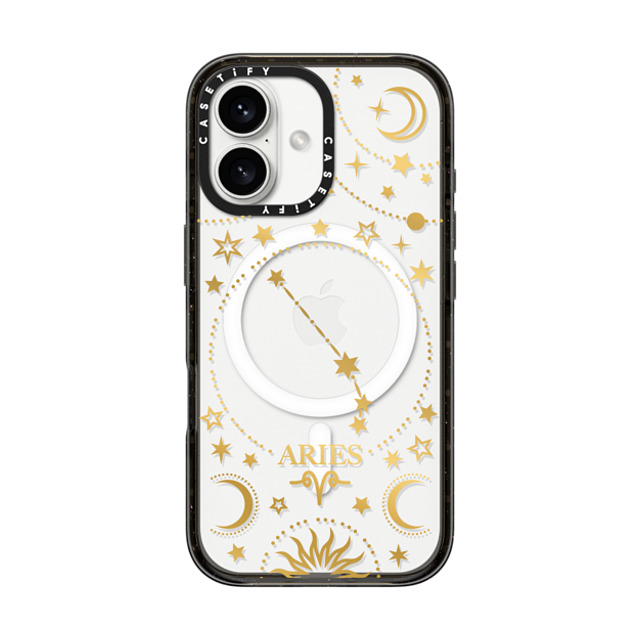 Marta Olga Klara x CASETiFY iPhone 16 ケース ブラック インパクトケース MagSafe対応 zodiac star sign Aries