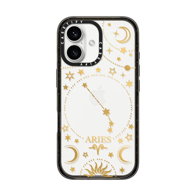 Marta Olga Klara x CASETiFY iPhone 16 ケース ブラック インパクトケース zodiac star sign Aries