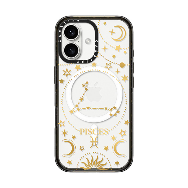 Marta Olga Klara x CASETiFY iPhone 16 ケース ブラック インパクトケース MagSafe対応 zodiac star sign pisces