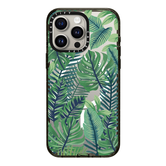 Marta Olga Klara x CASETiFY iPhone 15 Pro Max Case Nature Black Impact Case MagSafe Compatible Green jungle floral on transparent background Back to School Marta Olga Klara x CASETiFY iPhone 15 Pro Max Case Nature Black Impact Case MagSafe Compatible Green jungle floral on transparent background Back to School