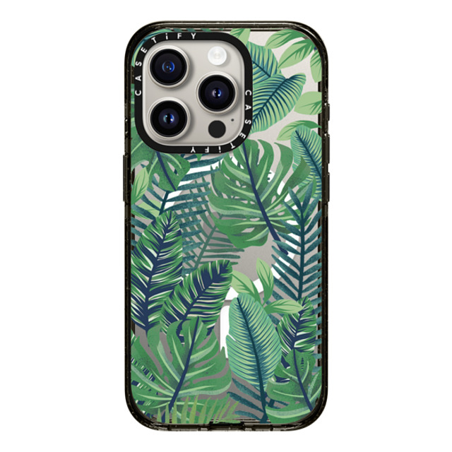 Marta Olga Klara x CASETiFY iPhone 15 Pro Case Nature Black Impact Case MagSafe Compatible Green jungle floral on transparent background Back to School Marta Olga Klara x CASETiFY iPhone 15 Pro Case Nature Black Impact Case MagSafe Compatible Green jungle floral on transparent background Back to School