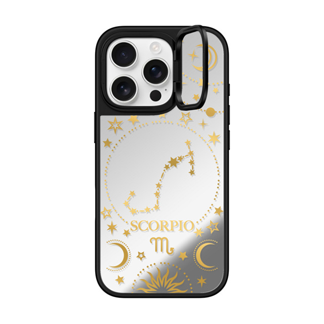 Marta Olga Klara x CASETiFY iPhone 16 Pro Case Silver on Black ミラー リングスタンドケース MagSafe対応 zodiac star sign: scorpio Marta Olga Klara x CASETiFY iPhone 16 Pro Case Silver on Black ミラー リングスタンドケース MagSafe対応 zodiac star sign: scorpio