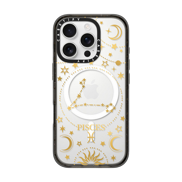 Marta Olga Klara x CASETiFY iPhone 16 Pro ケース ブラック インパクトケース MagSafe対応 zodiac star sign pisces