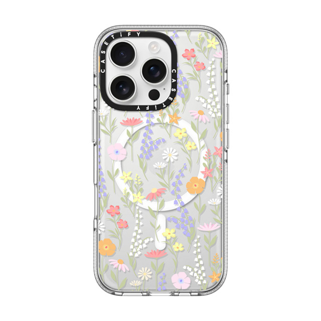 Marta Olga Klara x CASETiFY iPhone 16 Pro ケース クリア クリア ケース MagSafe対応 cute little floral / pastel flowers pattern