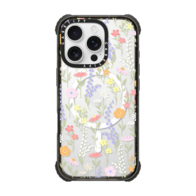 Marta Olga Klara x CASETiFY iPhone 16 Pro Case Black ウルトラ インパクトケース MagSafe 対応 cute little floral / pastel flowers pattern Marta Olga Klara x CASETiFY iPhone 16 Pro Case Black ウルトラ インパクトケース MagSafe 対応 cute little floral / pastel flowers pattern