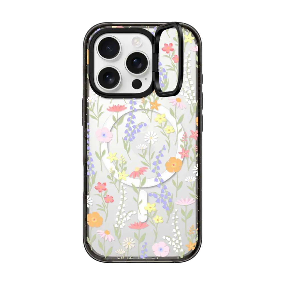Impact Ring Stand iPhone 16 Pro Case MagSafe Compatible - cute little floral / pastel flowers pattern