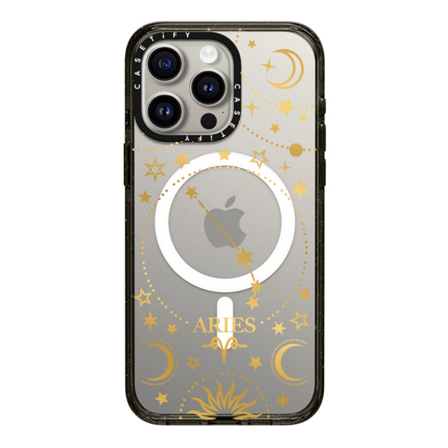 Marta Olga Klara x CASETiFY iPhone 15 Pro Max ケース ブラック インパクトケース MagSafe対応 zodiac star sign Aries