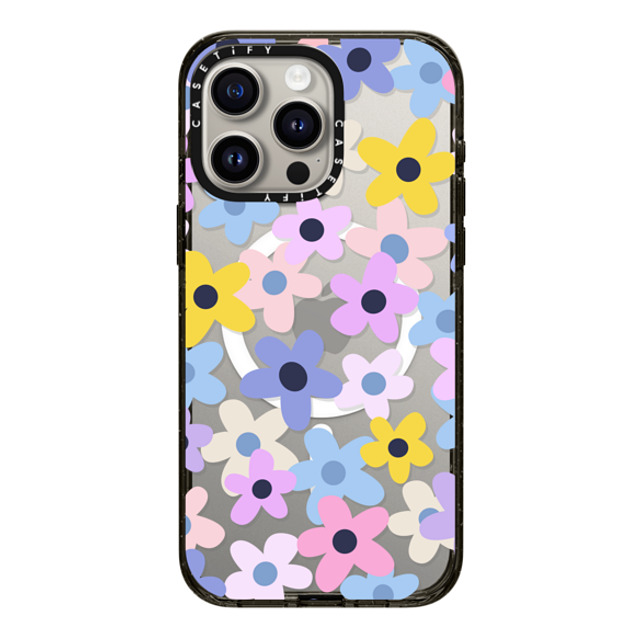 Marta Olga Klara x CASETiFY iPhone 15 Pro Max Case Black Impact Case MagSafe Compatible pastel colourful flowers Marta Olga Klara x CASETiFY iPhone 15 Pro Max Case Black Impact Case MagSafe Compatible pastel colourful flowers