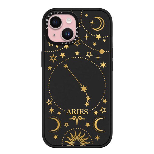 Marta Olga Klara x CASETiFY iPhone 15 ケース マットブラック インパクトケース MagSafe対応 zodiac star sign Aries