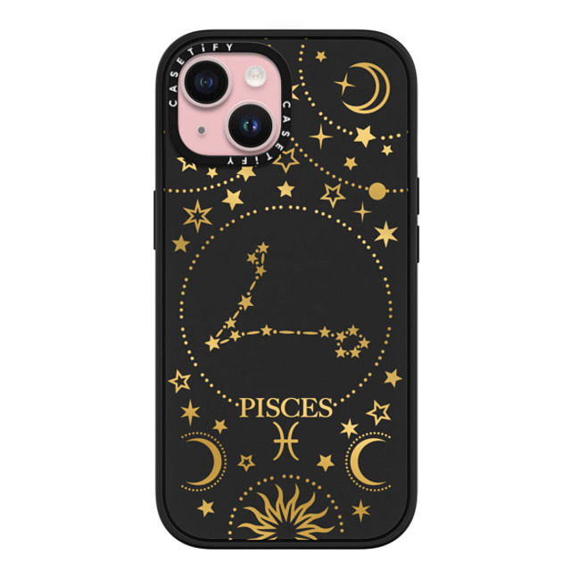 Marta Olga Klara x CASETiFY iPhone 15 ケース マットブラック インパクトケース MagSafe対応 zodiac star sign pisces