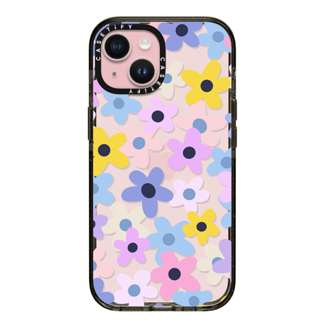 Marta Olga Klara x CASETiFY iPhone 15 Case Black Impact Case pastel colourful flowers Marta Olga Klara x CASETiFY iPhone 15 Case Black Impact Case pastel colourful flowers