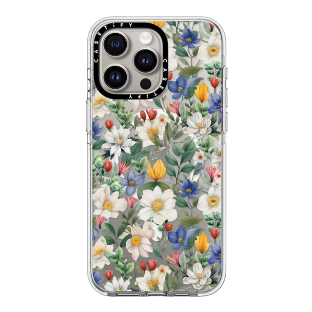 Marta Olga Klara x CASETiFY iPhone 15 Pro Max ケース クリア クリア ケース MagSafe対応 watercolour floral pattern