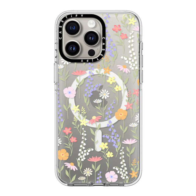 Marta Olga Klara x CASETiFY iPhone 15 Pro Max ケース クリア クリア ケース MagSafe対応 cute little floral / pastel flowers pattern