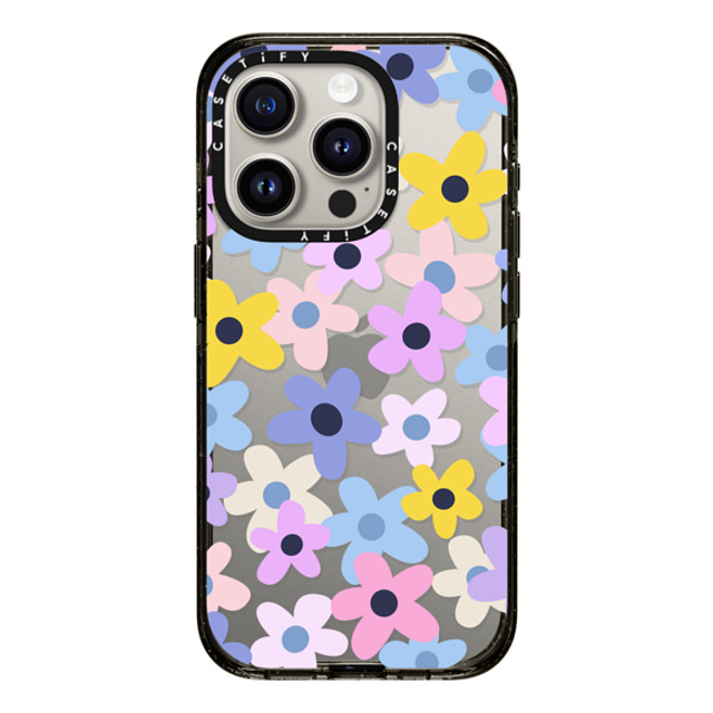Marta Olga Klara x CASETiFY iPhone 15 Pro Case Black Impact Case pastel colourful flowers Marta Olga Klara x CASETiFY iPhone 15 Pro Case Black Impact Case pastel colourful flowers