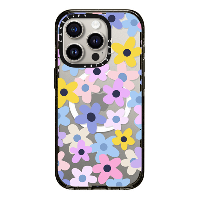 Marta Olga Klara x CASETiFY iPhone 15 Pro Case Black Impact Case MagSafe Compatible pastel colourful flowers Marta Olga Klara x CASETiFY iPhone 15 Pro Case Black Impact Case MagSafe Compatible pastel colourful flowers