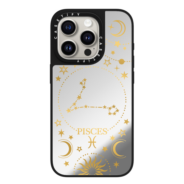 Marta Olga Klara x CASETiFY iPhone 15 Pro Case Silver on Black ミラーケース MagSafe対応 zodiac star sign pisces Marta Olga Klara x CASETiFY iPhone 15 Pro Case Silver on Black ミラーケース MagSafe対応 zodiac star sign pisces