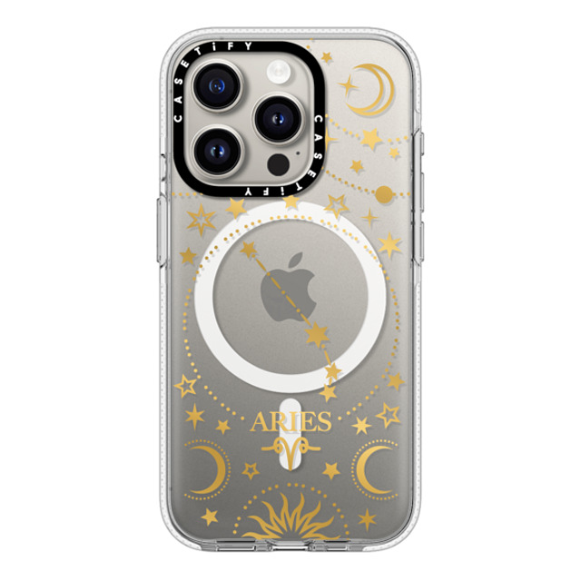 Marta Olga Klara x CASETiFY iPhone 15 Pro ケース クリア クリア ケース MagSafe対応 zodiac star sign Aries