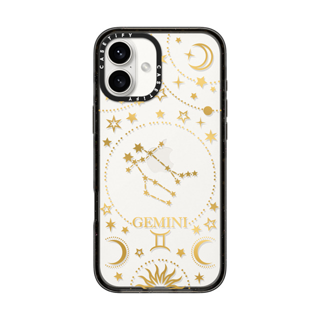 Marta Olga Klara x CASETiFY iPhone 16 Plus Case Black Impact Case zodiac star sign: gemini Marta Olga Klara x CASETiFY iPhone 16 Plus Case Black Impact Case zodiac star sign: gemini