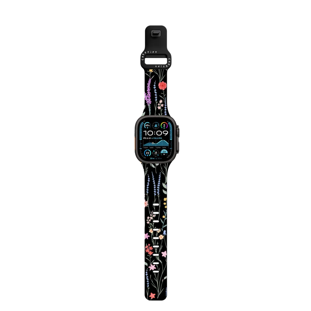 Impact Band - The meadows / petit  floral on black