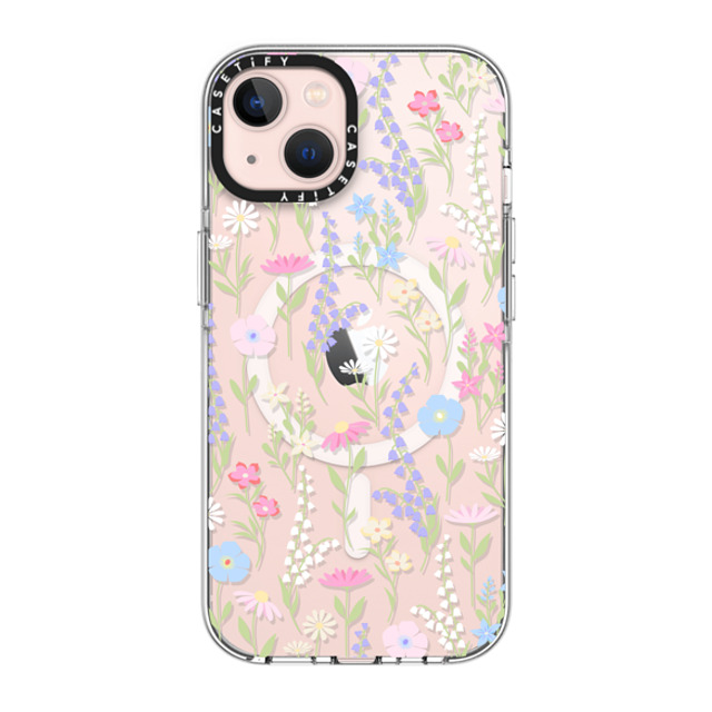 Marta Olga Klara x CASETiFY iPhone 13 ケース クリア クリア ケース MagSafe対応 pink pastel cute floral