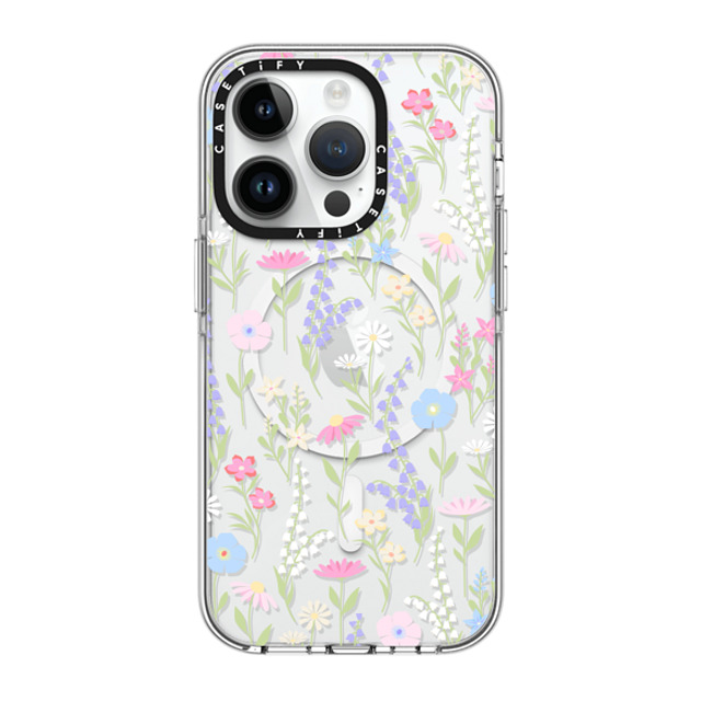 Marta Olga Klara x CASETiFY iPhone 14 Pro ケース クリア クリア ケース MagSafe対応 pink pastel cute floral