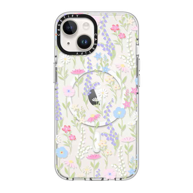 Marta Olga Klara x CASETiFY iPhone 14 ケース クリア クリア ケース MagSafe対応 pink pastel cute floral