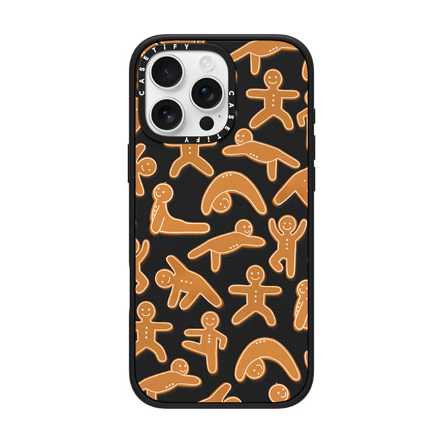 Marta Olga Klara x CASETiFY iPhone 16 Pro Max ケース Cartoon,Food マットブラック インパクトケース MagSafe対応 yoga gingerbread man / xmas pattern Back to School Marta Olga Klara x CASETiFY iPhone 16 Pro Max ケース Cartoon,Food マットブラック インパクトケース MagSafe対応 yoga gingerbread man / xmas pattern Back to School