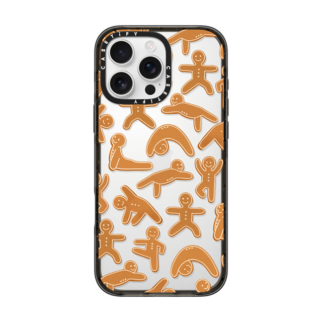 Marta Olga Klara x CASETiFY iPhone 16 Pro Max ケース Cartoon,Food ブラック インパクトケース yoga gingerbread man / xmas pattern Back to School Marta Olga Klara x CASETiFY iPhone 16 Pro Max ケース Cartoon,Food ブラック インパクトケース yoga gingerbread man / xmas pattern Back to School
