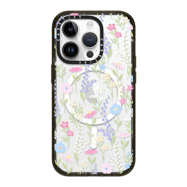 Marta Olga Klara x CASETiFY iPhone 14 Pro ケース ブラック インパクトケース MagSafe対応 pink pastel cute floral