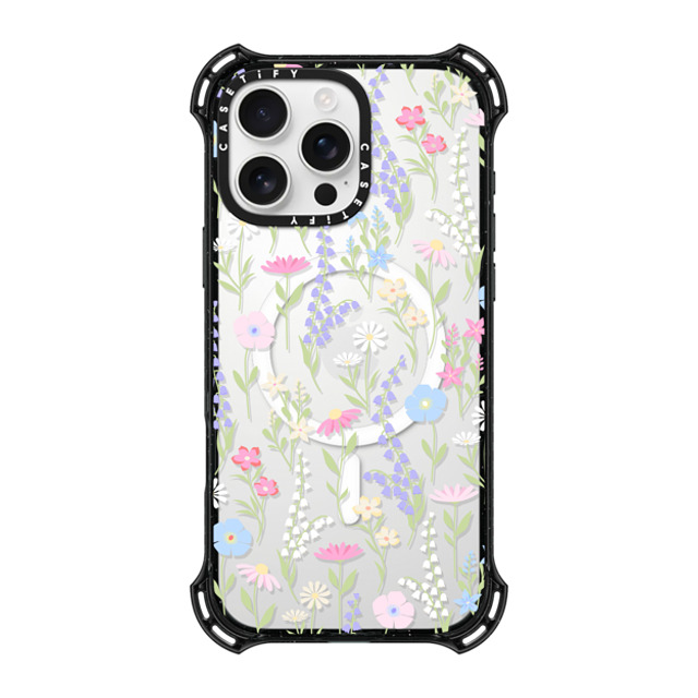 Marta Olga Klara x CASETiFY iPhone 16 Pro Max ケース ブラック バウンスケース pink pastel cute floral