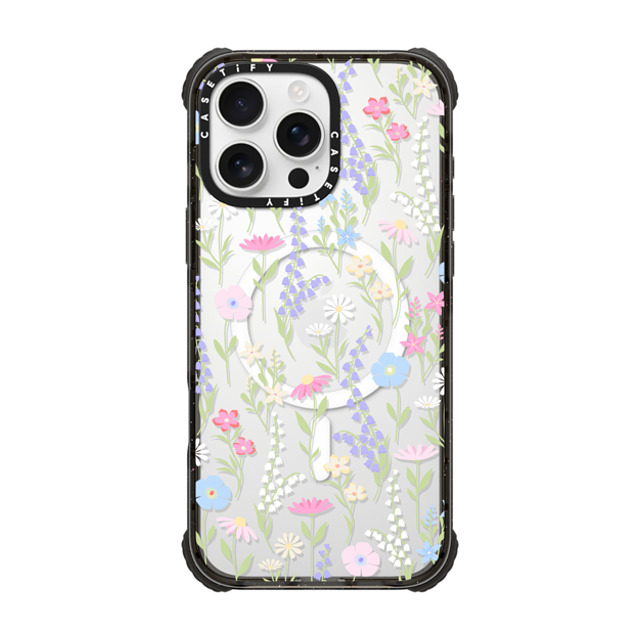 Marta Olga Klara x CASETiFY iPhone 16 Pro Max ケース ブラック ウルトラ インパクトケース MagSafe 対応 pink pastel cute floral