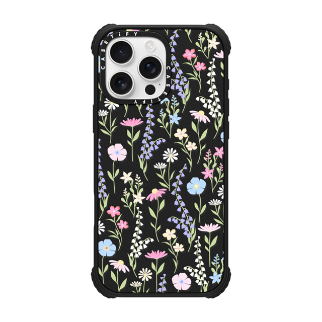 Marta Olga Klara x CASETiFY iPhone 16 Pro Max ケース マットブラック ウルトラ インパクトケース MagSafe 対応 pink pastel cute floral