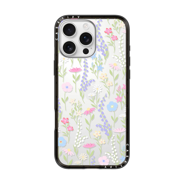 Marta Olga Klara x CASETiFY iPhone 16 Pro Max ケース ブラック インパクトライトケース pink pastel cute floral