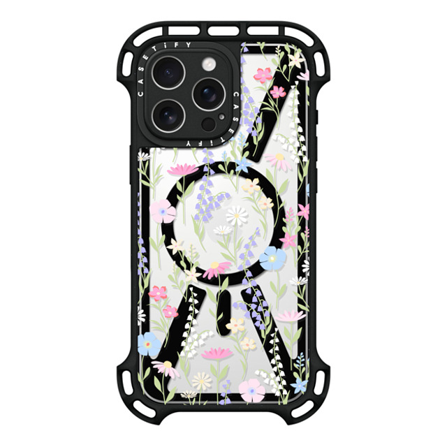 Marta Olga Klara x CASETiFY iPhone 16 Pro Max ケース ブラック ウルトラ バウンスケース MagSafe対応 pink pastel cute floral