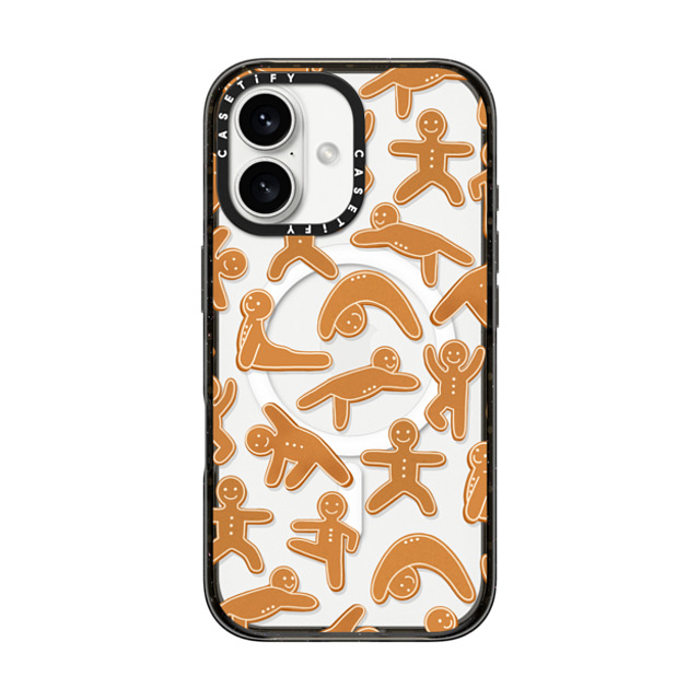 Marta Olga Klara x CASETiFY iPhone 16 ケース Cartoon,Food ブラック インパクトケース MagSafe対応 yoga gingerbread man / xmas pattern Back to School Marta Olga Klara x CASETiFY iPhone 16 ケース Cartoon,Food ブラック インパクトケース MagSafe対応 yoga gingerbread man / xmas pattern Back to School