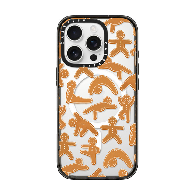 Marta Olga Klara x CASETiFY iPhone 16 Pro ケース Cartoon,Food ブラック インパクトケース MagSafe対応 yoga gingerbread man / xmas pattern Back to School Marta Olga Klara x CASETiFY iPhone 16 Pro ケース Cartoon,Food ブラック インパクトケース MagSafe対応 yoga gingerbread man / xmas pattern Back to School