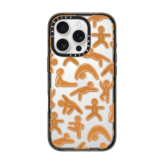 Marta Olga Klara x CASETiFY iPhone 16 Pro ケース Cartoon,Food ブラック インパクトケース yoga gingerbread man / xmas pattern Back to School Marta Olga Klara x CASETiFY iPhone 16 Pro ケース Cartoon,Food ブラック インパクトケース yoga gingerbread man / xmas pattern Back to School
