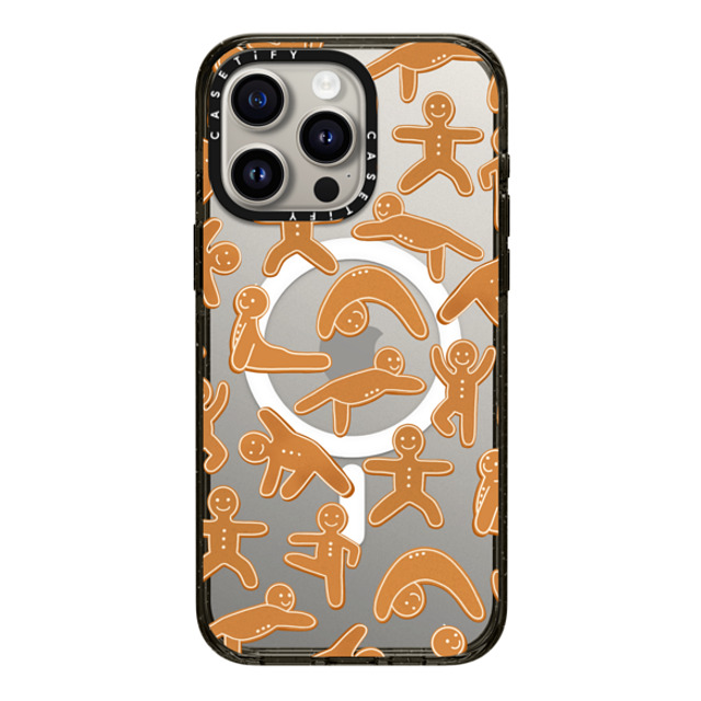 Marta Olga Klara x CASETiFY iPhone 15 Pro Max ケース Cartoon,Food ブラック インパクトケース MagSafe対応 yoga gingerbread man / xmas pattern Back to School Marta Olga Klara x CASETiFY iPhone 15 Pro Max ケース Cartoon,Food ブラック インパクトケース MagSafe対応 yoga gingerbread man / xmas pattern Back to School