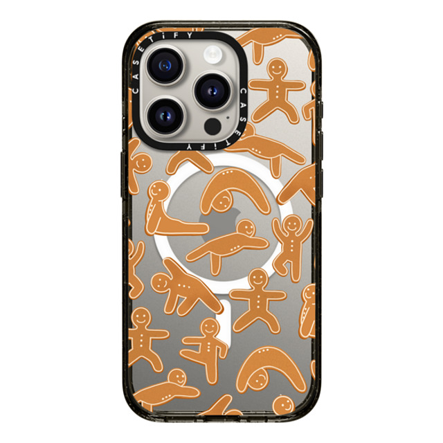 Marta Olga Klara x CASETiFY iPhone 15 Pro ケース Cartoon,Food ブラック インパクトケース MagSafe対応 yoga gingerbread man / xmas pattern Back to School Marta Olga Klara x CASETiFY iPhone 15 Pro ケース Cartoon,Food ブラック インパクトケース MagSafe対応 yoga gingerbread man / xmas pattern Back to School
